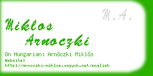 miklos arnoczki business card